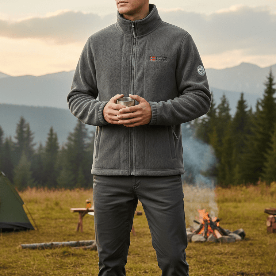 Men's Warm Fleece Jacket for Autumn and Winter Hikes - product view 12 | Buffalo Gears