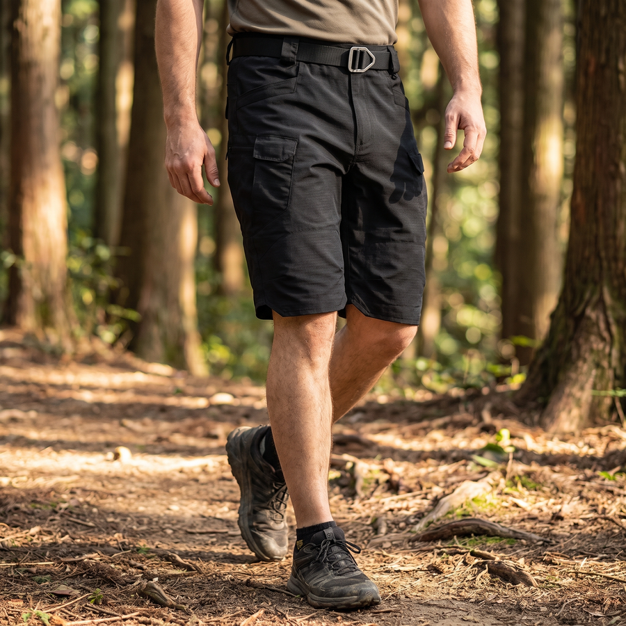 Men's Water-Resistant Ripstop Cargo Shorts for Trail Wear - product view 2 | Buffalo Gears