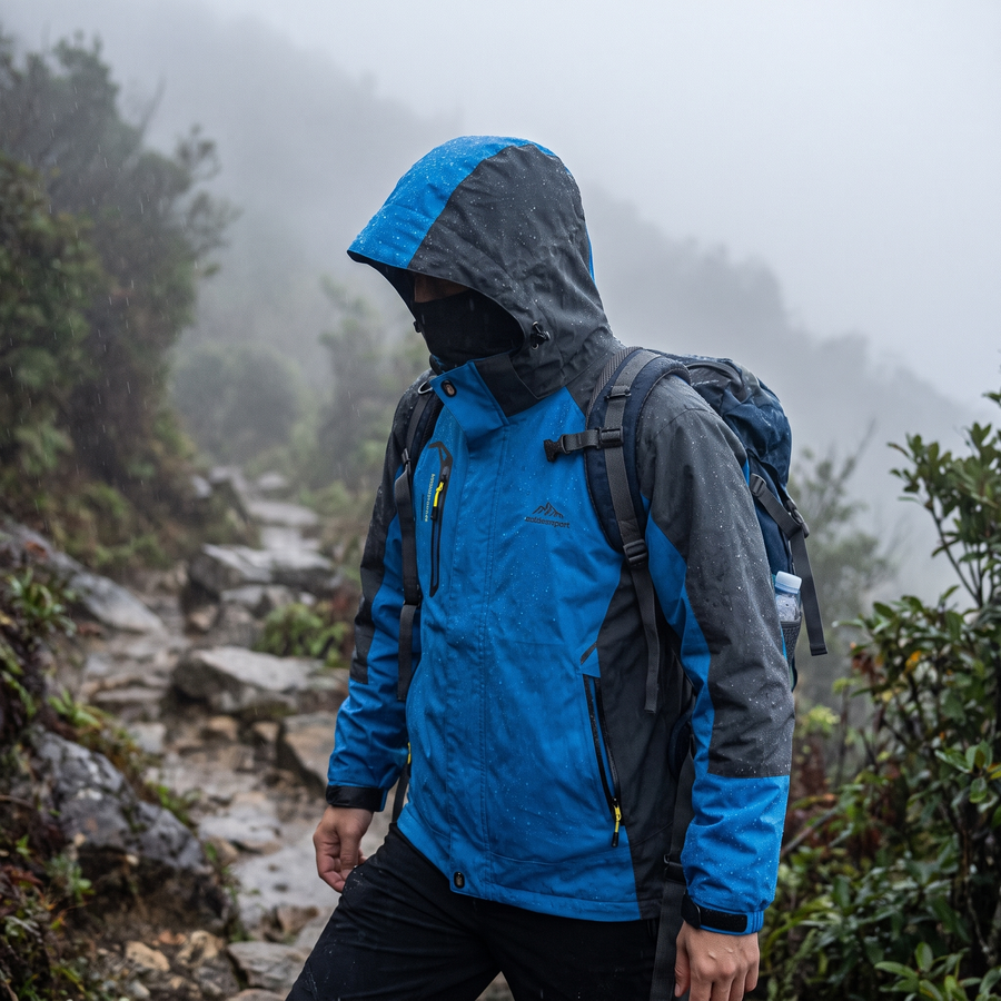 Men's Waterproof Breathable Windproof Hiking Shell - product view 3 | Buffalo Gears