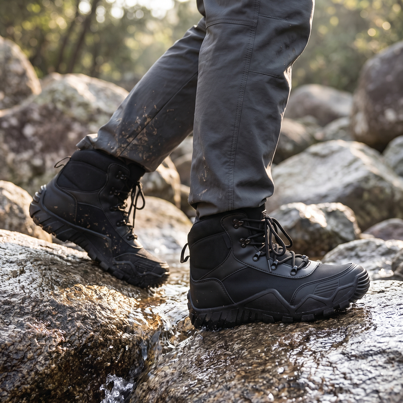Men's Waterproof Combat Boots with Non-Slip Grip - product view 2 | Buffalo Gears