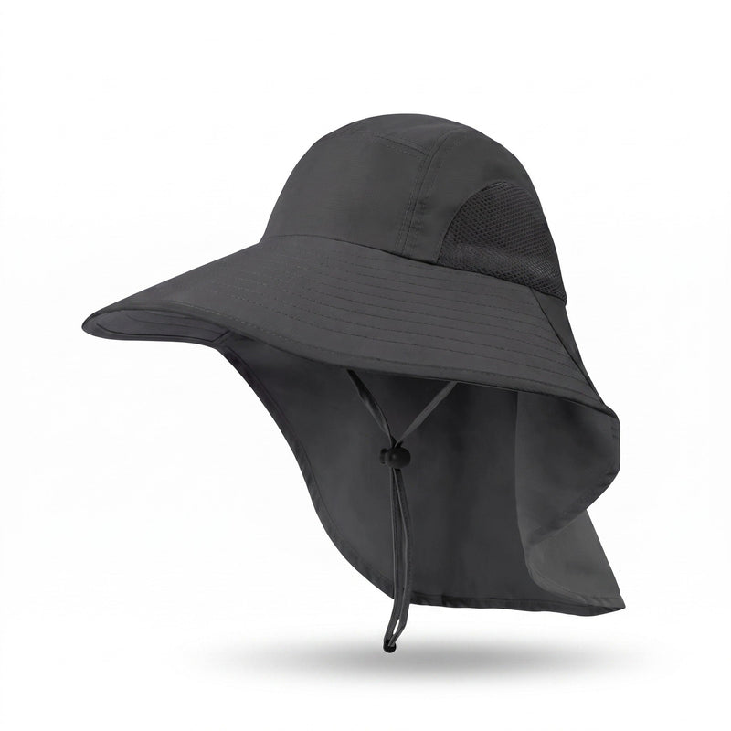 Men's Waterproof Wide-Brim Hat with Neck Flap - product view 6 | Buffalo Gears