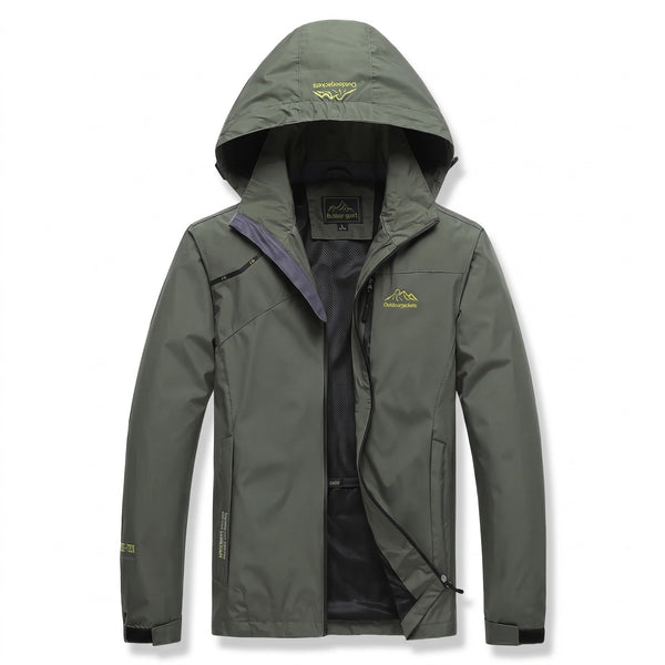 Men's Waterproof Windbreaker with Mesh Lining and Cuffs