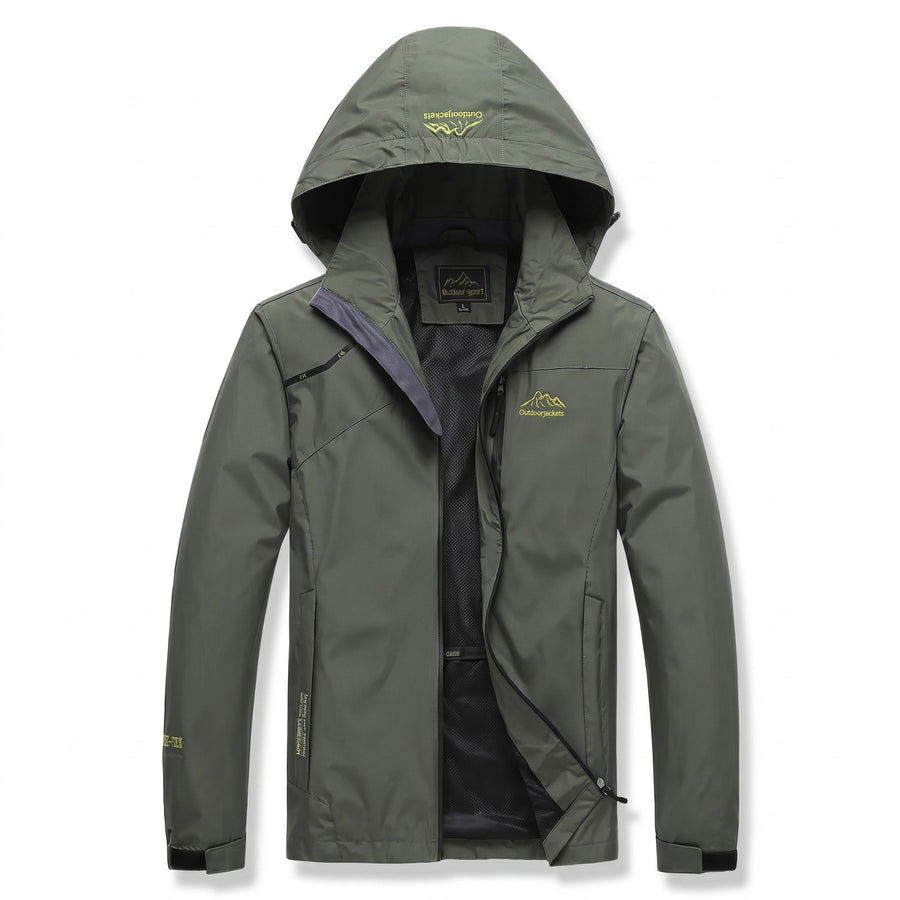 Men's Waterproof Windbreaker with Mesh Lining and Cuffs - product view 1 | Buffalo Gears