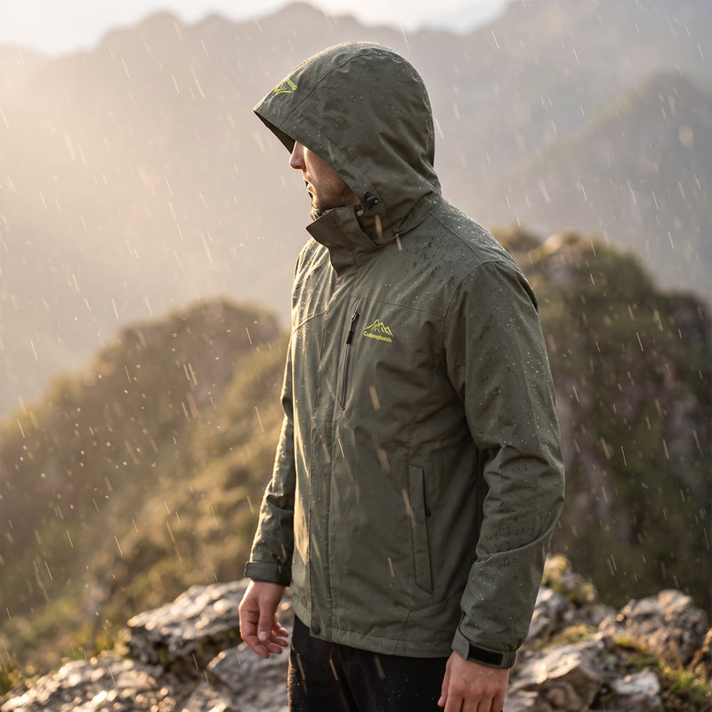 Men's Waterproof Windbreaker with Mesh Lining and Cuffs - product view 3 | Buffalo Gears