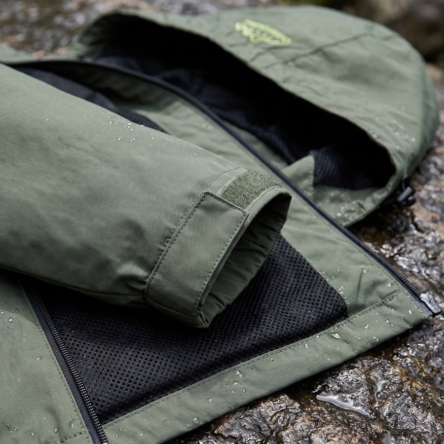 Men's Waterproof Windbreaker with Mesh Lining and Cuffs - product view 4 | Buffalo Gears