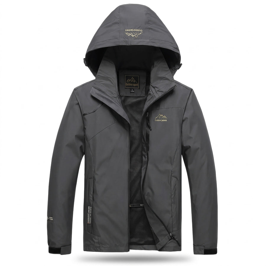Men's Waterproof Windbreaker with Mesh Lining and Cuffs - product view 7 | Buffalo Gears