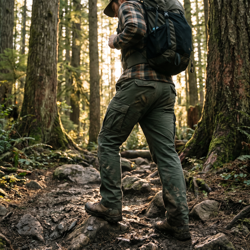 Men's Weather-Resistant Ripstop Cargo Trousers for Duty Wear - product view 2 | Buffalo Gears