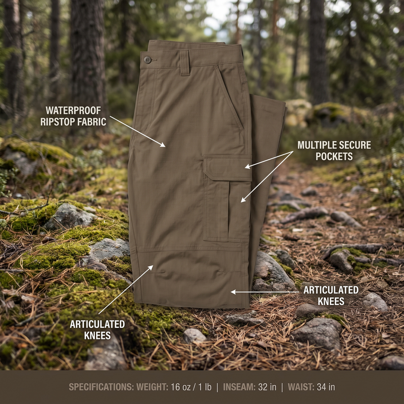 Men's Weather-Resistant Ripstop Cargo Trousers for Duty Wear - product view 3 | Buffalo Gears
