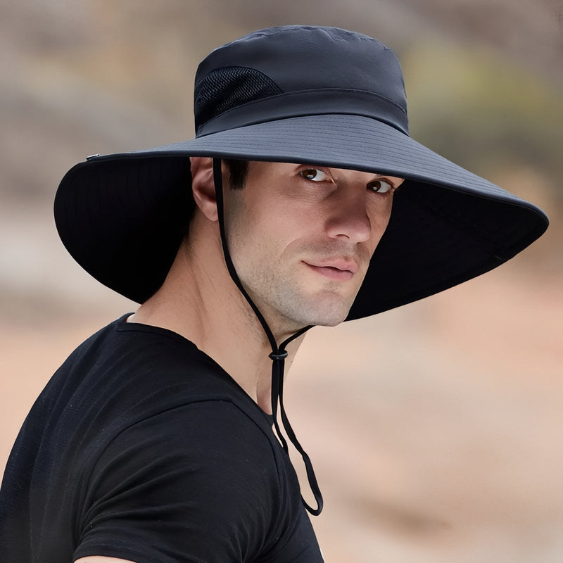 Men's Wide-Brim UV Cap for Sunny Trail Days - product view 2 | Buffalo Gears