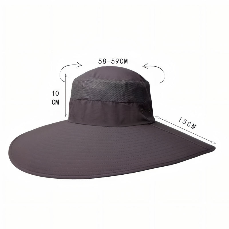 Men's Wide-Brim UV Cap for Sunny Trail Days - product view 3 | Buffalo Gears