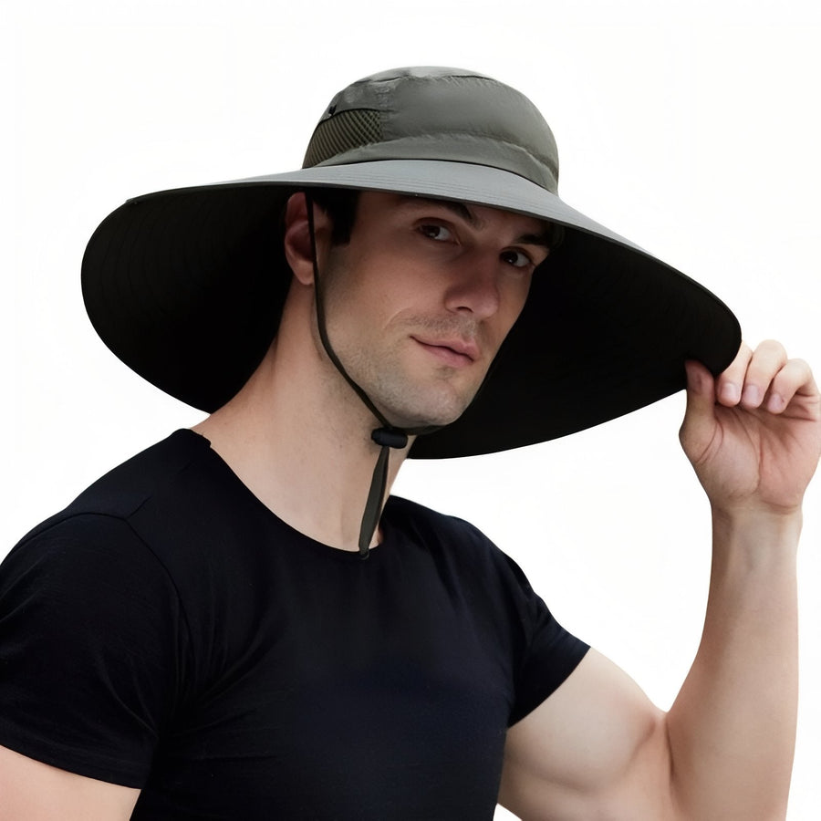 Men's Wide-Brim UV Cap for Sunny Trail Days - product view 9 | Buffalo Gears