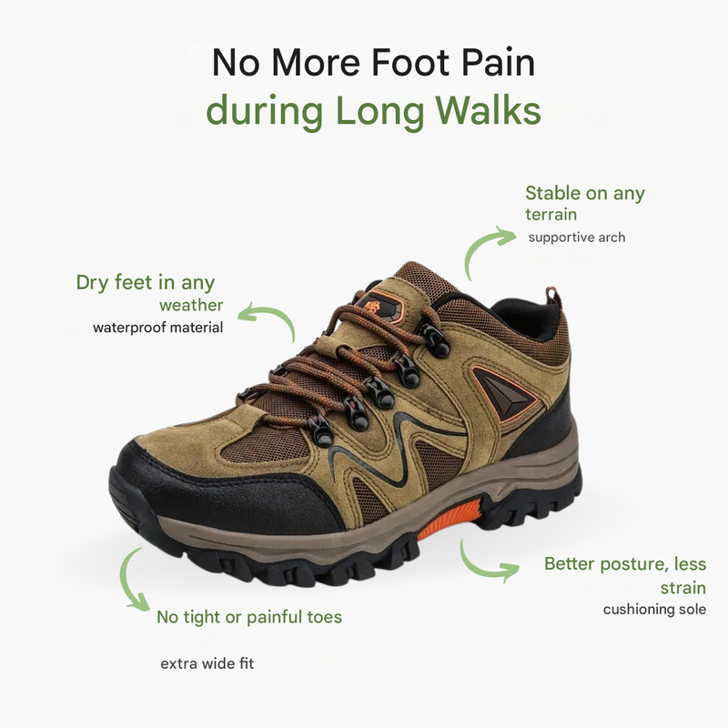 Men's Wide-Fit Waterproof Hiking Shoes for Outdoor Walking - product view 3 | Buffalo Gears
