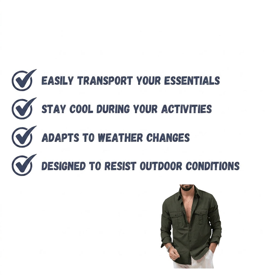 Men's Zip-Off Sleeve Trekking Shirt for Changeable Weather - product view 6 | Buffalo Gears