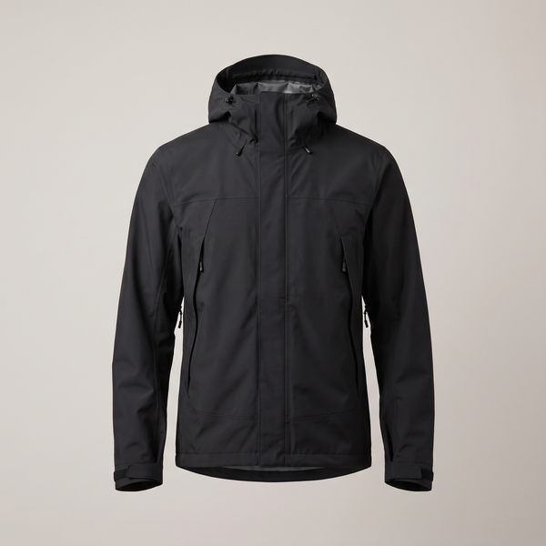 Men's 3-Layer Waterproof Hiking Jacket Taped Seams Adjustable Hood
