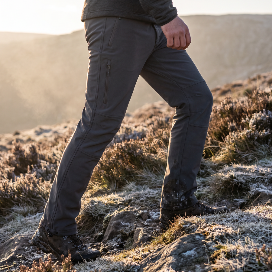 Men's Softshell Fleece-Lined Hiking Trousers Stretch Water-Repellent - product view 3 | Buffalo Gears