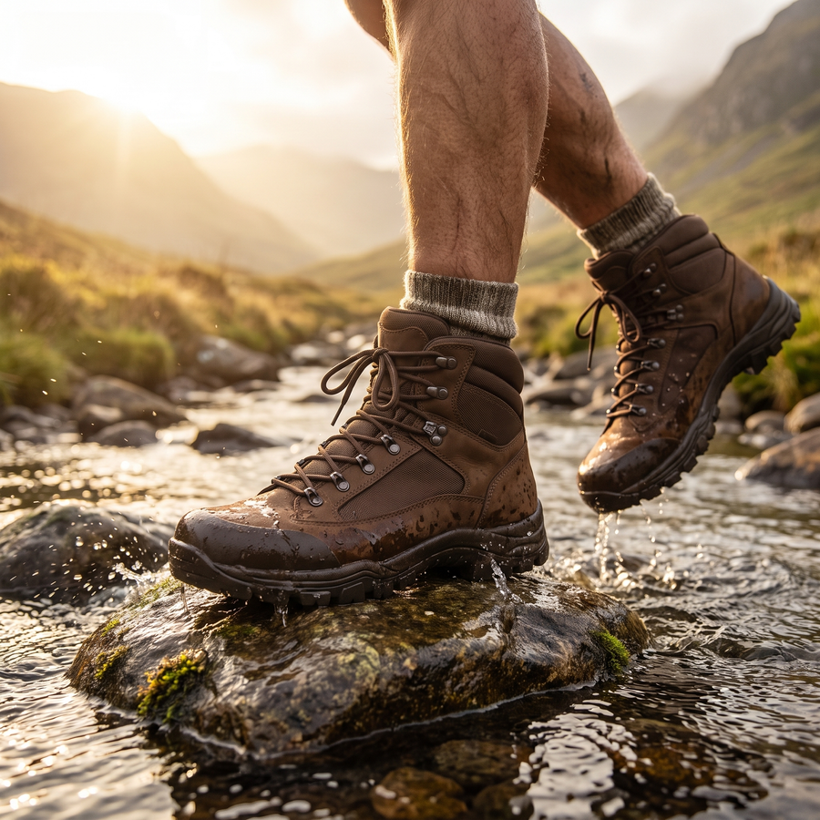 Men's Waterproof Mid-Cut Hiking Boots Ankle Support Grip Outsole - product view 3 | Buffalo Gears