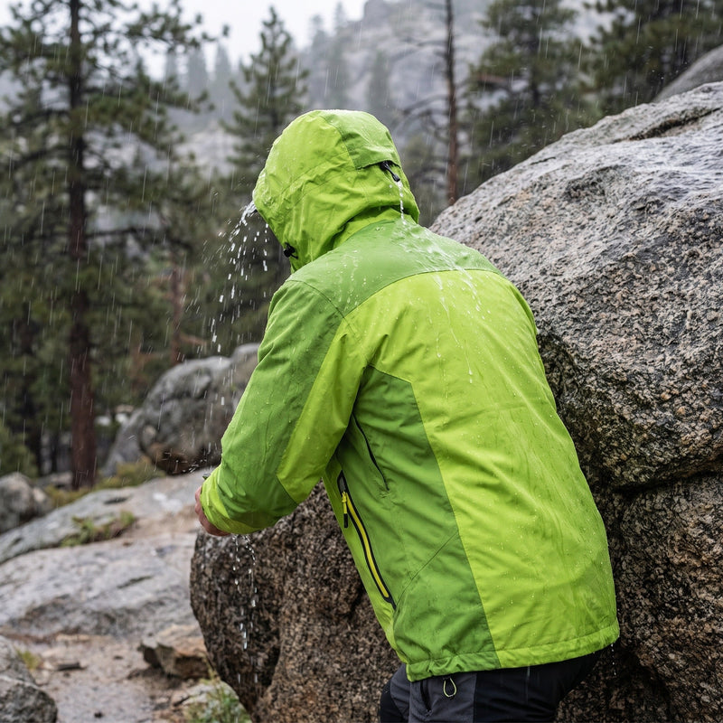 Mesh Lined Trekking Rain Jacket with Detachable Hood - product view 5 | Buffalo Gears