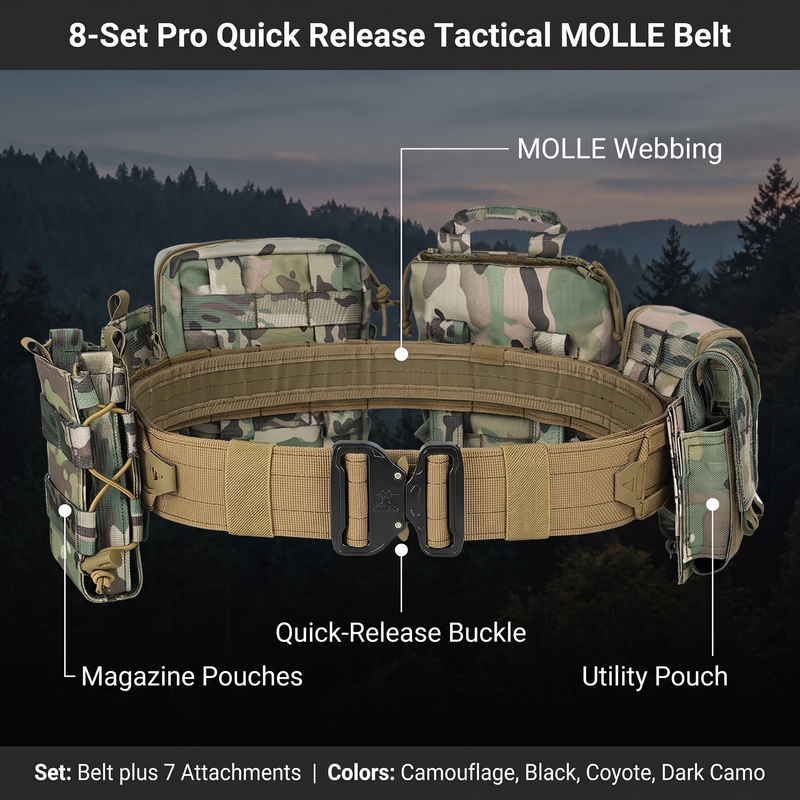 Modular Molle Duty Belt with Quick-Release Buckle - product view 3 | Buffalo Gears