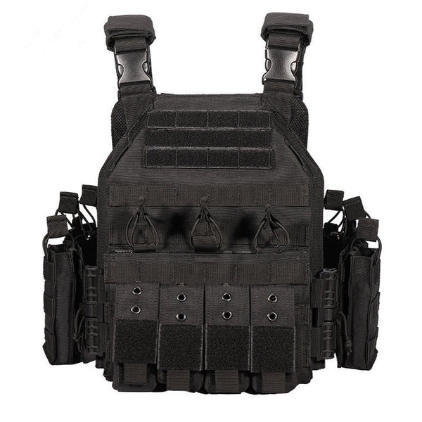 Modular MOLLE Plate Carrier Vest with Mag Pouches