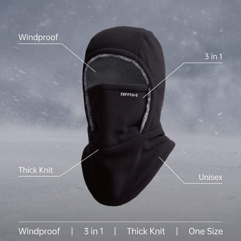 One Piece Winter Hood with Scarf and Ear Covering - product view 2 | Buffalo Gears