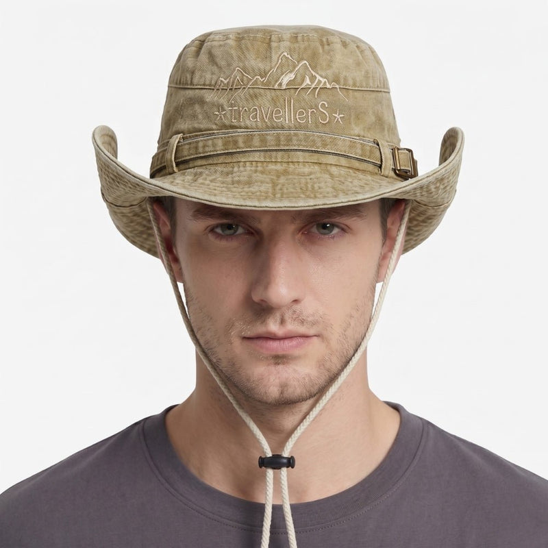 Packable Mesh Panama Hat for Summer Outdoor Wear - product view 4 | Buffalo Gears