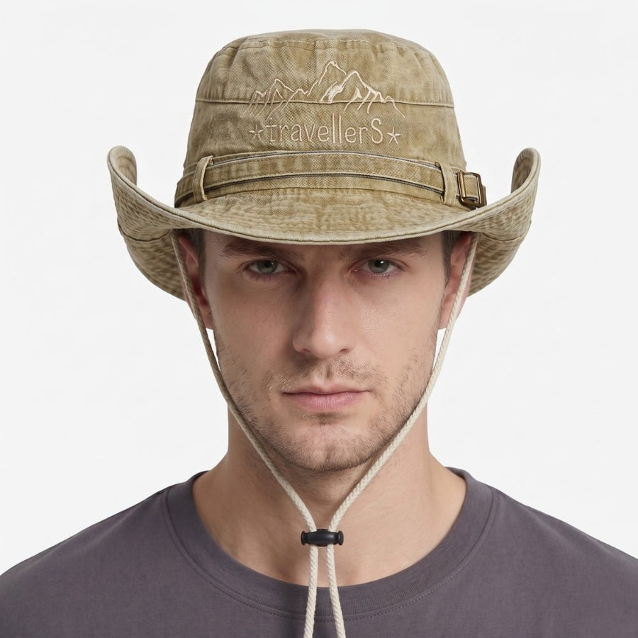 Packable Mesh Panama Hat for Summer Outdoor Wear - product view 4 | Buffalo Gears