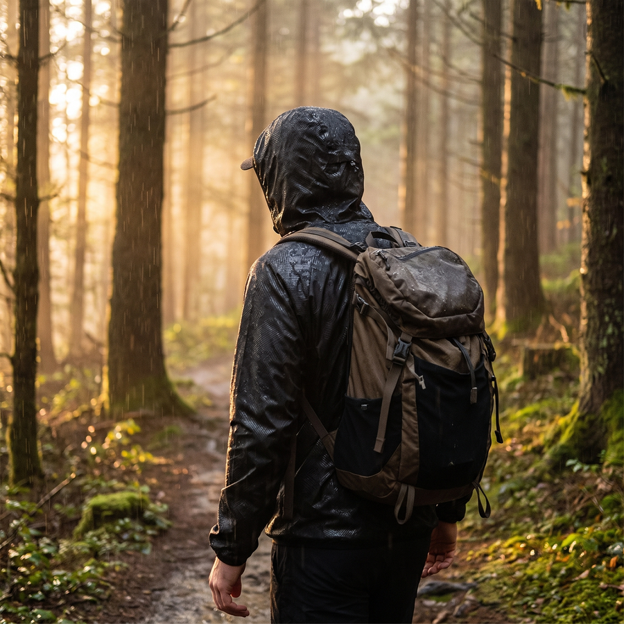 Packable Unisex Rain Shell for Hiking and Trekking - product view 2 | Buffalo Gears