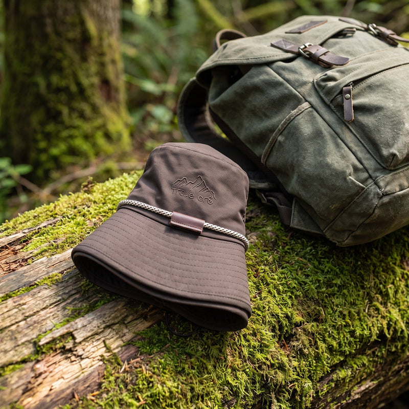 Packable Wide-Brim Rain Hat with Breathable Mesh Lining - product view 5 | Buffalo Gears