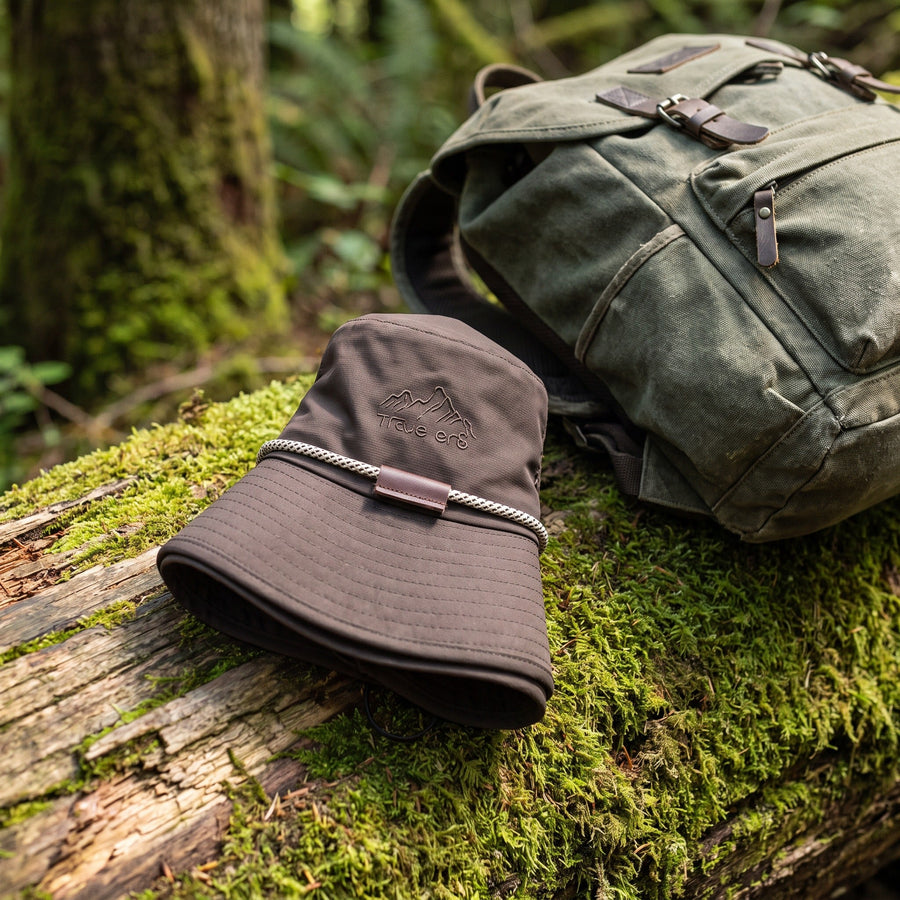 Packable Wide-Brim Rain Hat with Breathable Mesh Lining - product view 5 | Buffalo Gears