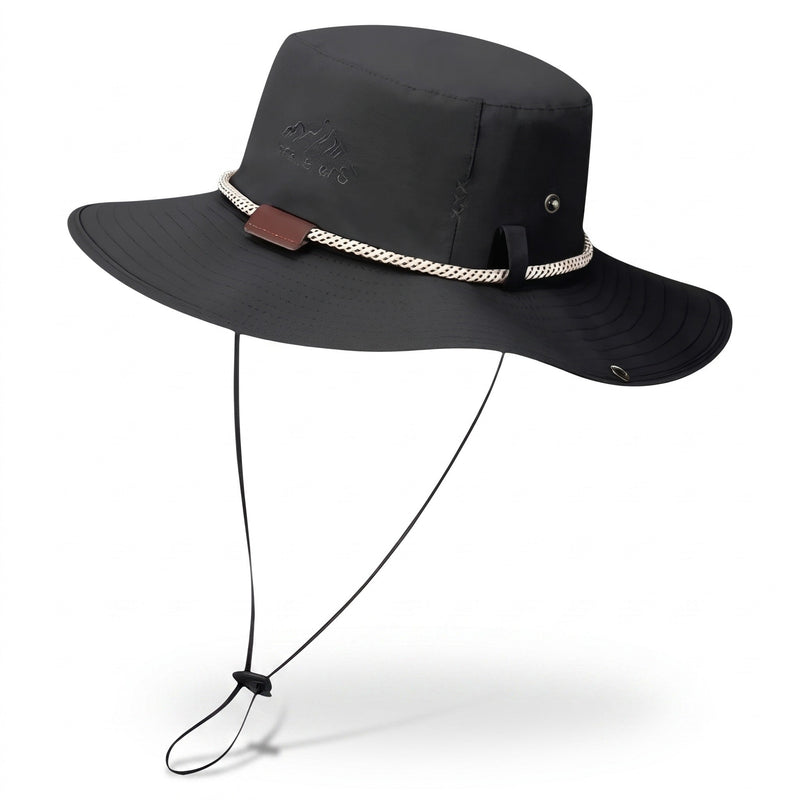 Packable Wide-Brim Rain Hat with Breathable Mesh Lining - product view 6 | Buffalo Gears