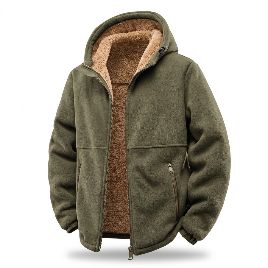 Padded Winter Jacket for Men with Hood and Pockets - product view 5 | Buffalo Gears