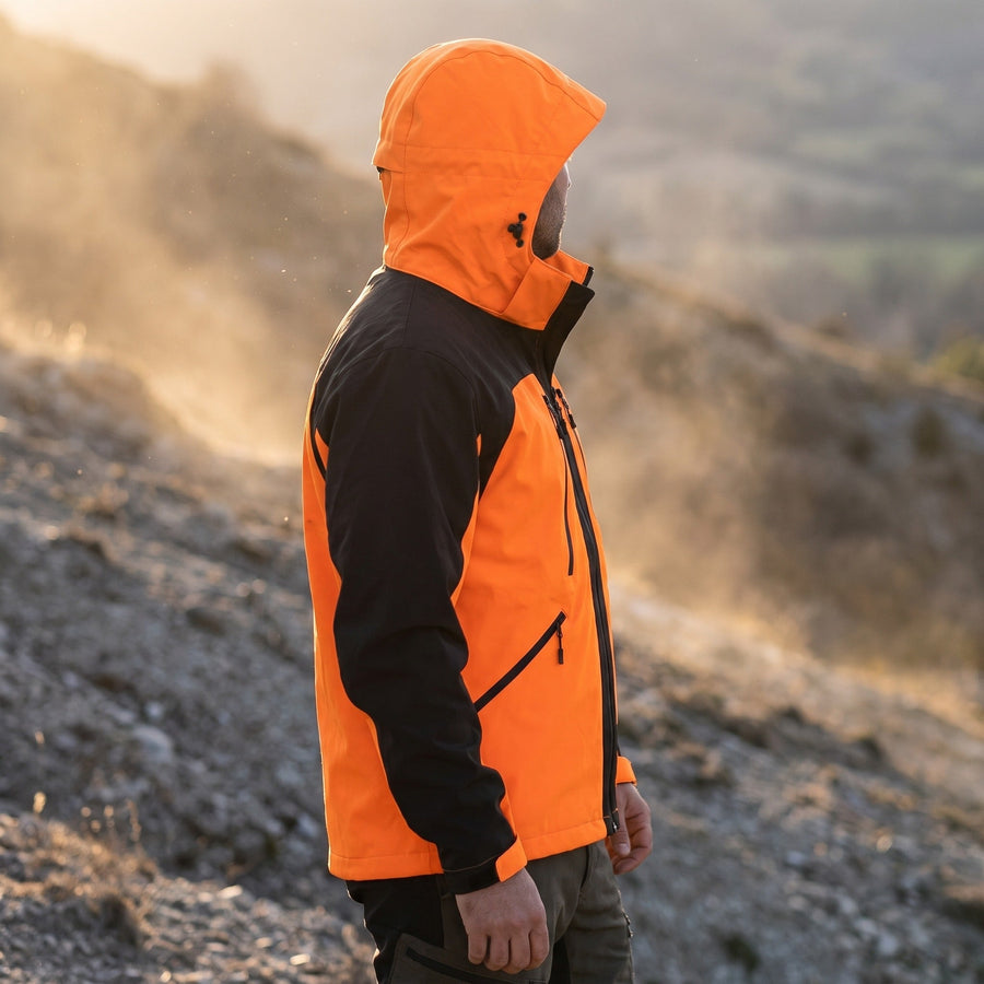 Patchwork Softshell Windbreaker for Men, Hooded - product view 2 | Buffalo Gears
