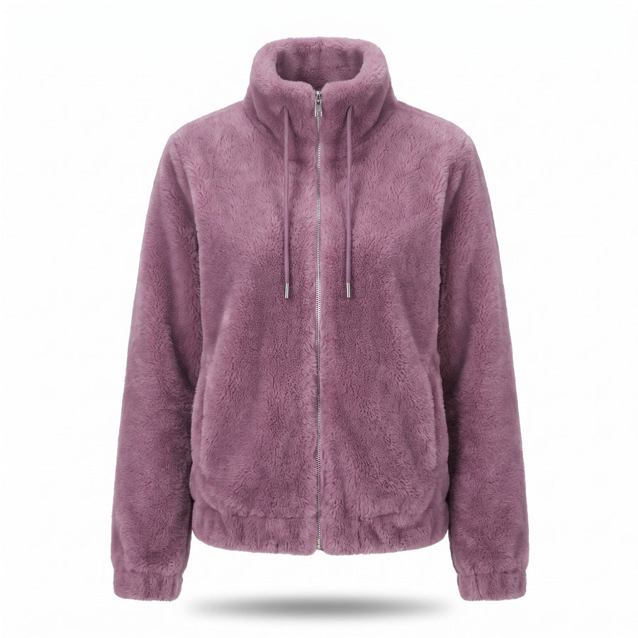 Plus Size Coral Velvet Jacket for Women with Pockets - product view 1 | Buffalo Gears