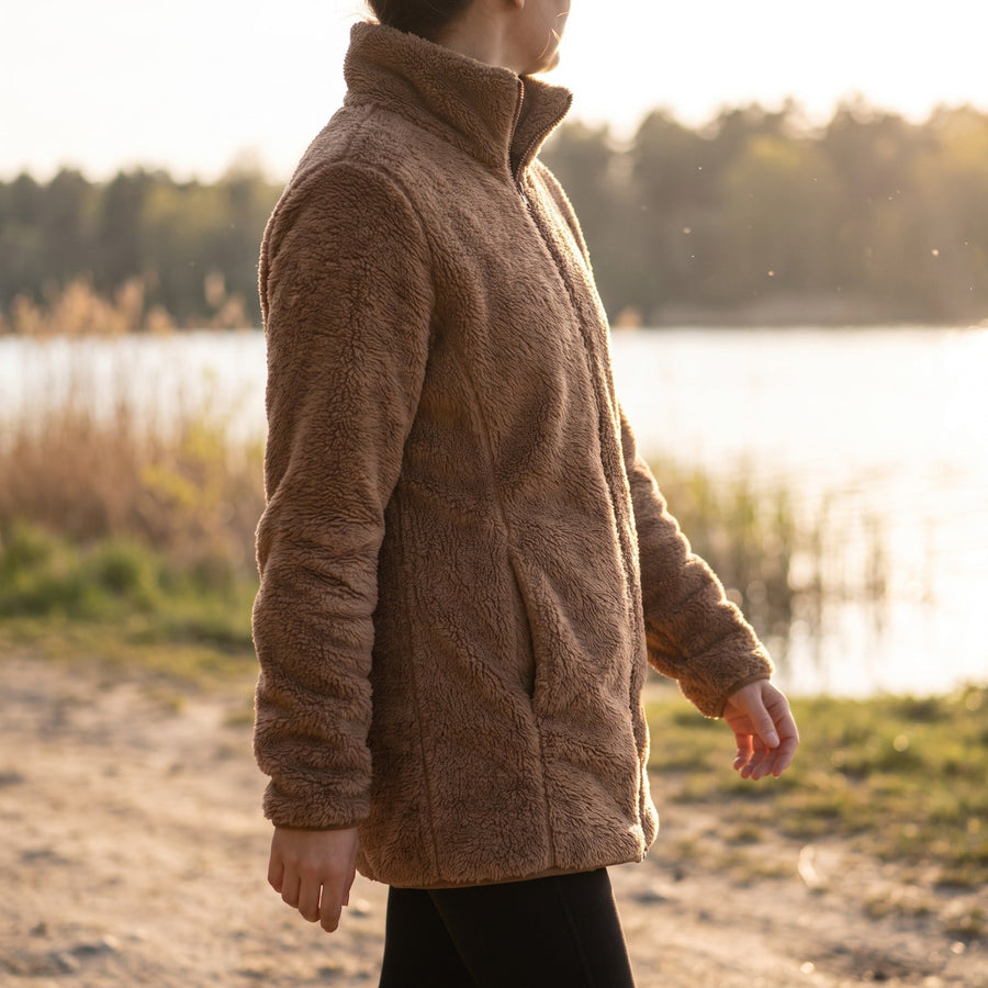 Plush Fleece Jacket for Women with Stand Collar - product view 2 | Buffalo Gears