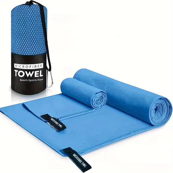 Quick-Dry Microfiber Travel Towels, Compact 2-Piece Set