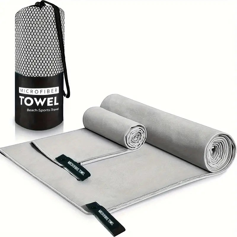 Quick-Dry Microfiber Travel Towels, Compact 2-Piece Set - product view 2 | Buffalo Gears