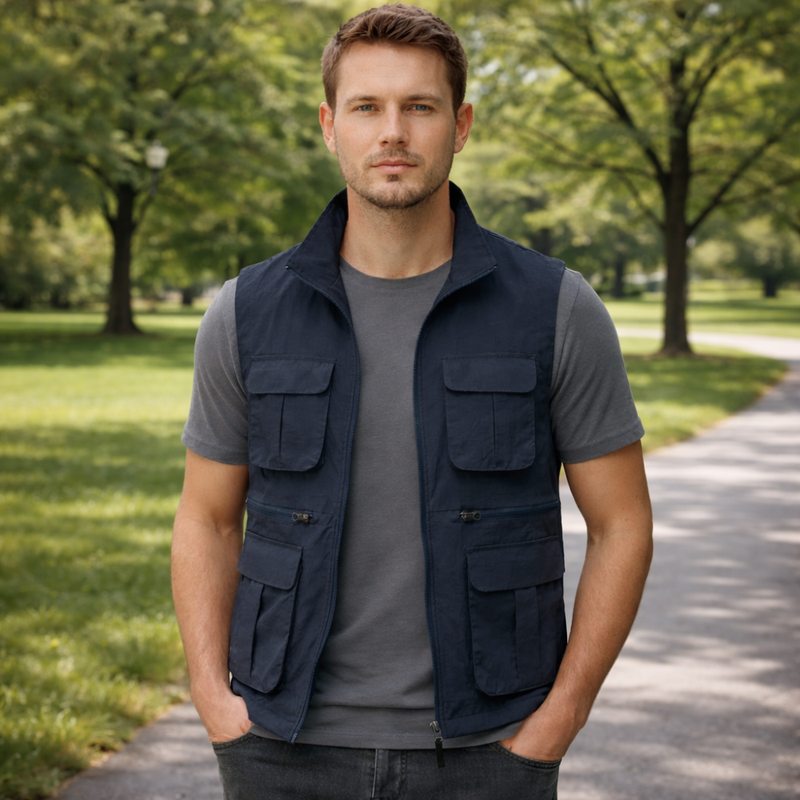 Quick-Dry Multi-Pocket Travel Gilet for the Outdoors - product view 4 | Buffalo Gears
