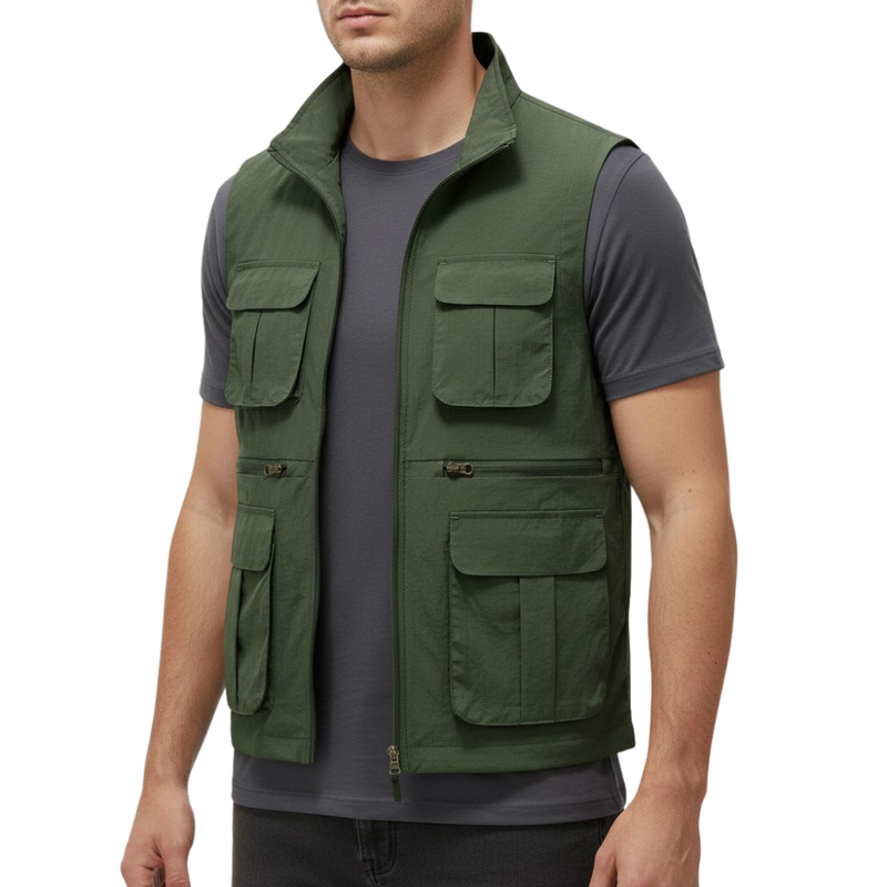 Quick-Dry Multi-Pocket Travel Gilet for the Outdoors - product view 9 | Buffalo Gears