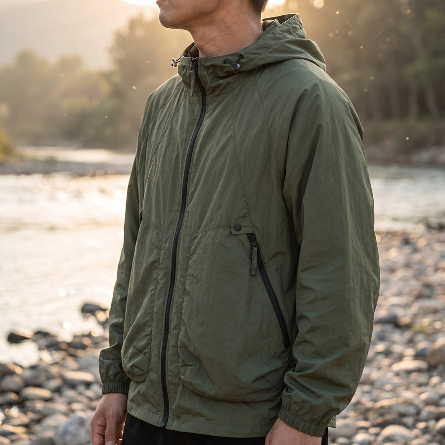 Quick Dry Outdoor Jacket for Men with Zip Pockets - product view 2 | Buffalo Gears