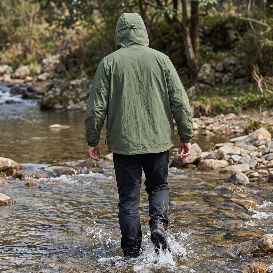 Quick Dry Outdoor Jacket for Men with Zip Pockets - product view 4 | Buffalo Gears