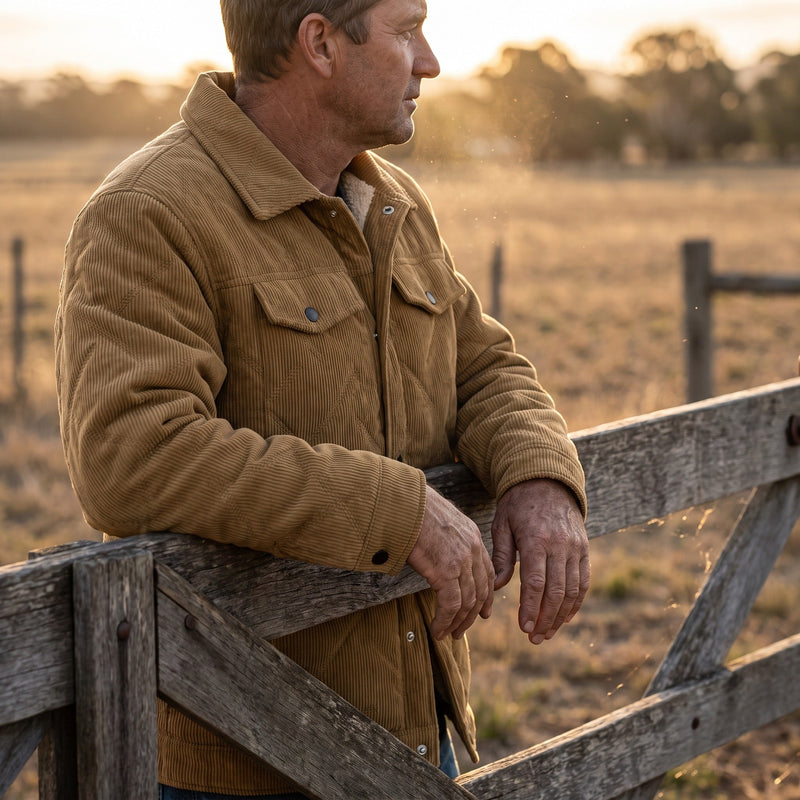 Quilted Corduroy Jacket for Men with Flap Pockets - product view 2 | Buffalo Gears