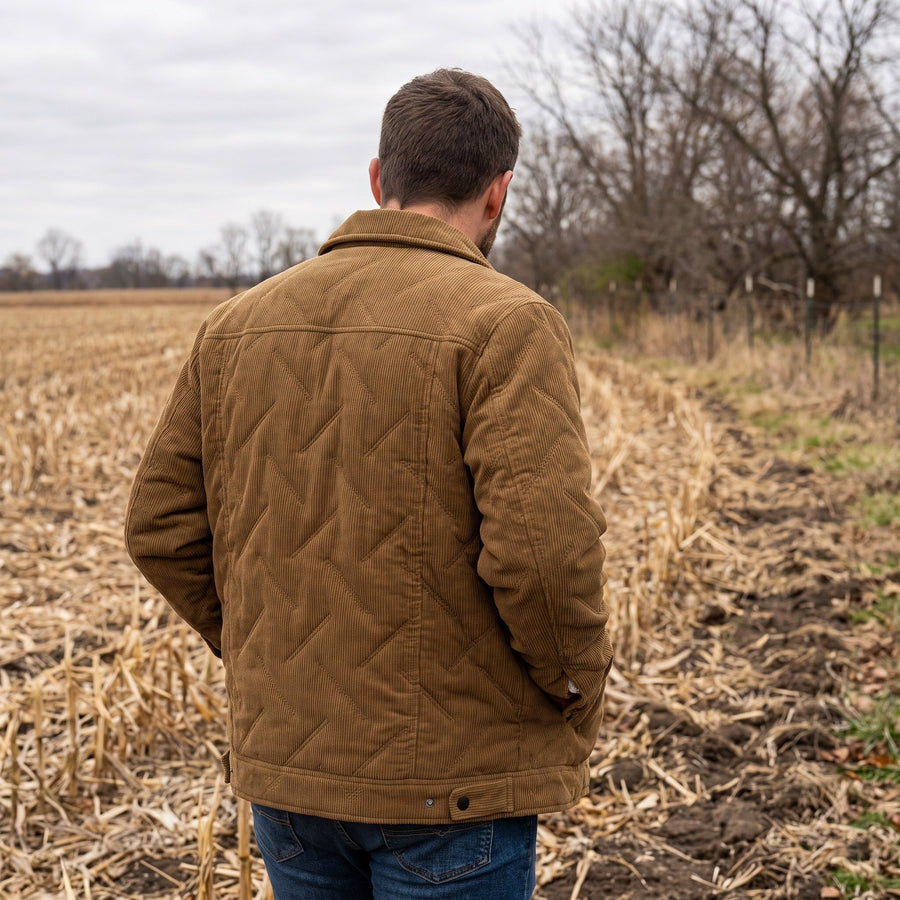 Quilted Corduroy Jacket for Men with Flap Pockets - product view 4 | Buffalo Gears