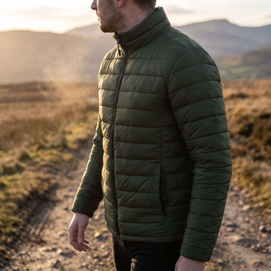 Quilted Jacket for Men with Stand Collar and Pockets - product view 2 | Buffalo Gears