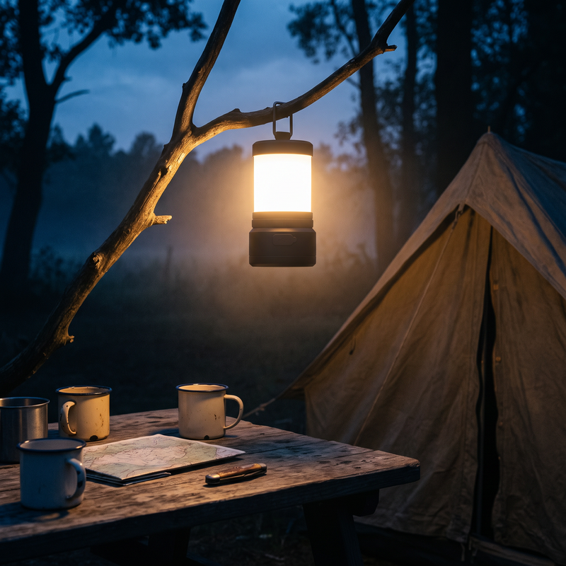 Rechargeable LED Camping Lantern Dimmable Water-Resistant Hanging - product view 3 | Buffalo Gears