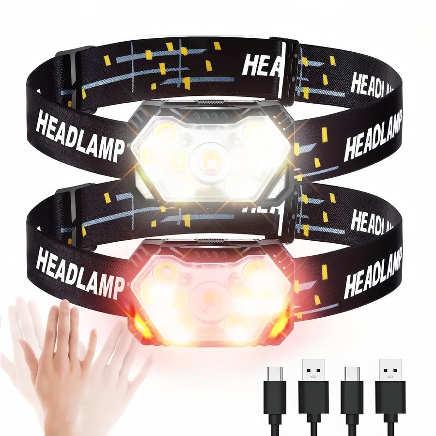 Rechargeable LED Headlamp with Motion Sensor for Trails - product view 11 | Buffalo Gears