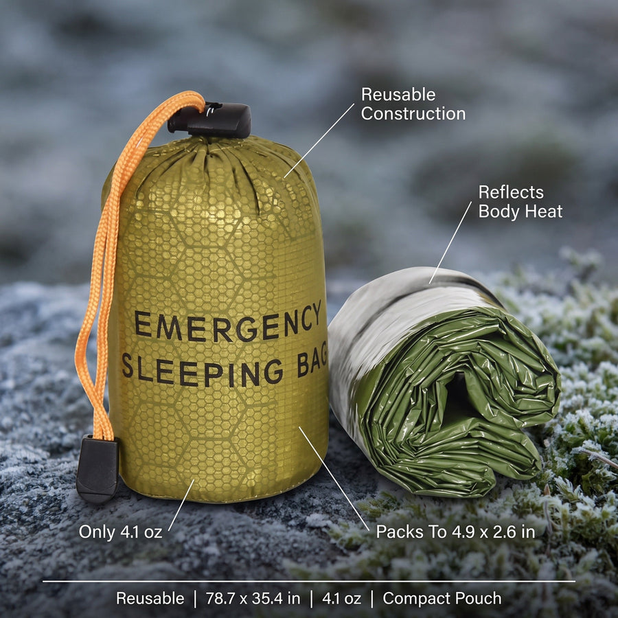 Reusable Foil Survival Blanket with Carry Pouch - product view 2 | Buffalo Gears