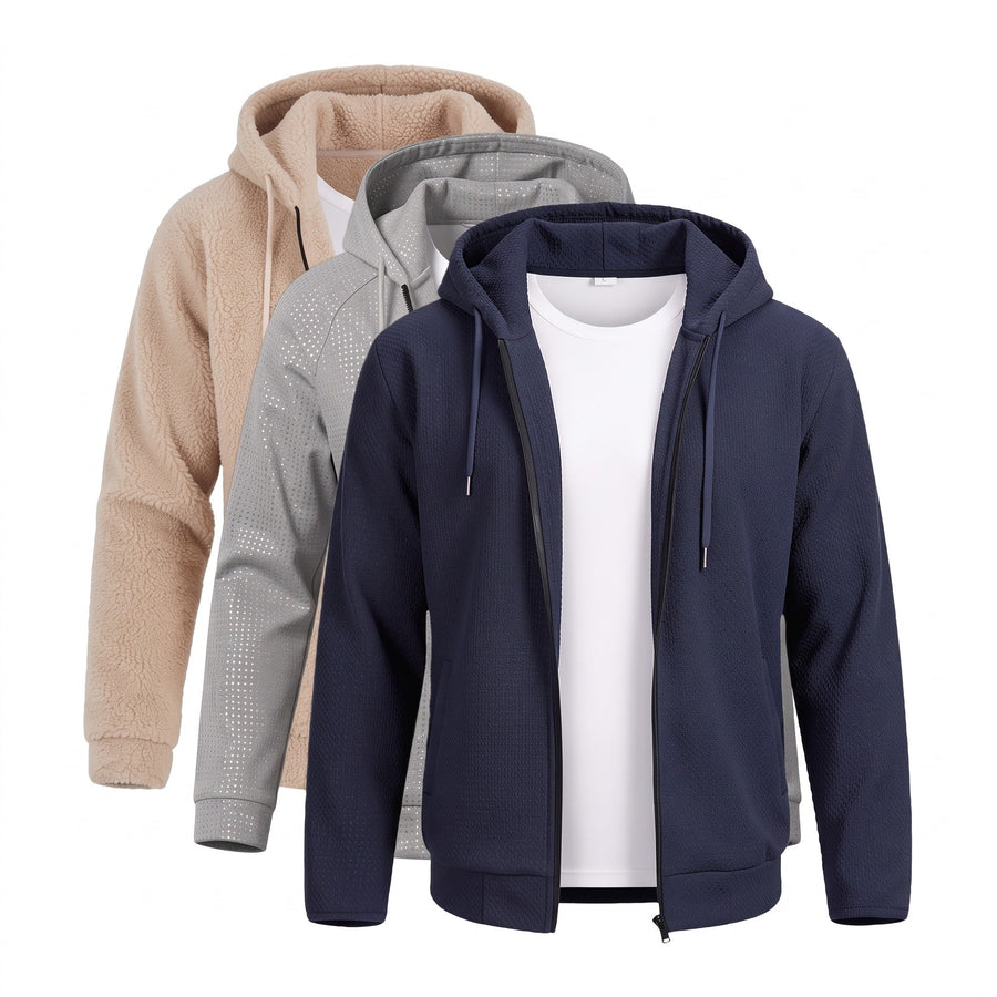 Reversible Teddy Fleece Jacket for Men with Hood - product view 1 | Buffalo Gears