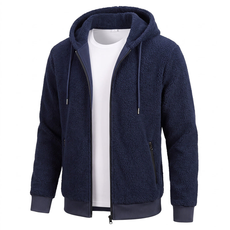 Reversible Teddy Fleece Jacket for Men with Hood - product view 5 | Buffalo Gears