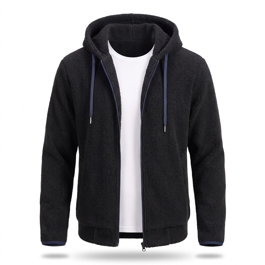 Reversible Teddy Fleece Jacket for Men with Hood - product view 6 | Buffalo Gears