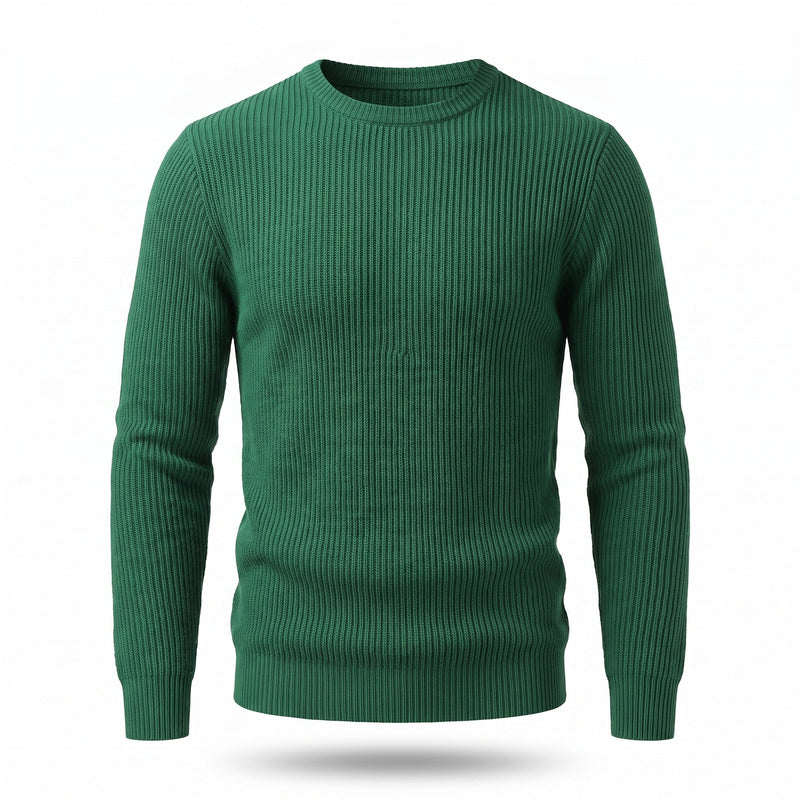 Ribbed Knit Top for Men, Long Sleeve Crew Neck - product view 7 | Buffalo Gears